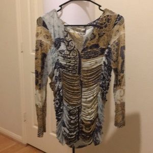 Women’s Ruched print blouse (slightly worn)